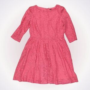 Topshop pink floral lace fit and flare knee length dress | Sz 6